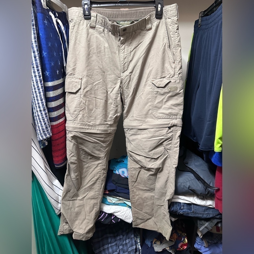 Eddie Bauer convertible hiking pants zip off shorts men’s medium size 30